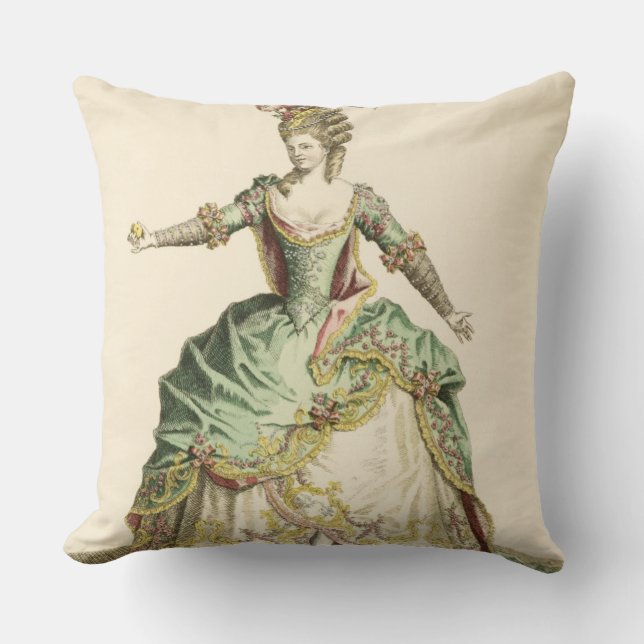 Coussin Costume pour Vénus dans plusieurs opéras, gravé (Recto)