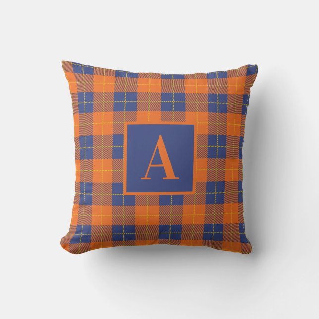 Coussin Cosy Chèque Buffle Plaid Chute Monogramme (Recto)