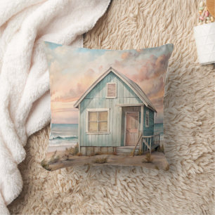 Coussin Cosy Coastal Cottal Beach House Aquarelle