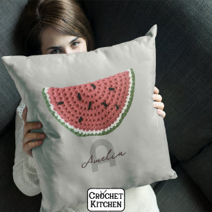 Coussin Cosy Crochet Watermelon Fruit Monogramme esthétiqu