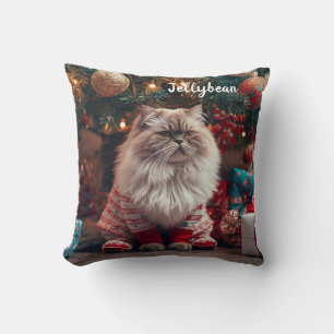 Coussin Cosy Exotic Shorthair Chat Noël Personnalisé