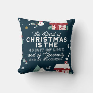 Coussin Cosy Winter Night Village et Snowmen