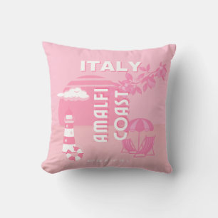Coussin Côte d'Amalfi, Art Voyage, Rose