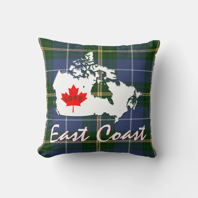 Coussin Côte Est d'amour de personnaliser de tartan de la (Recto)