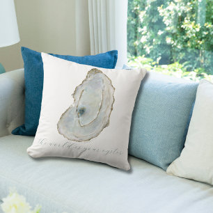 Coussin Côté Le monde est votre huître d'aquarelle d'huîtr