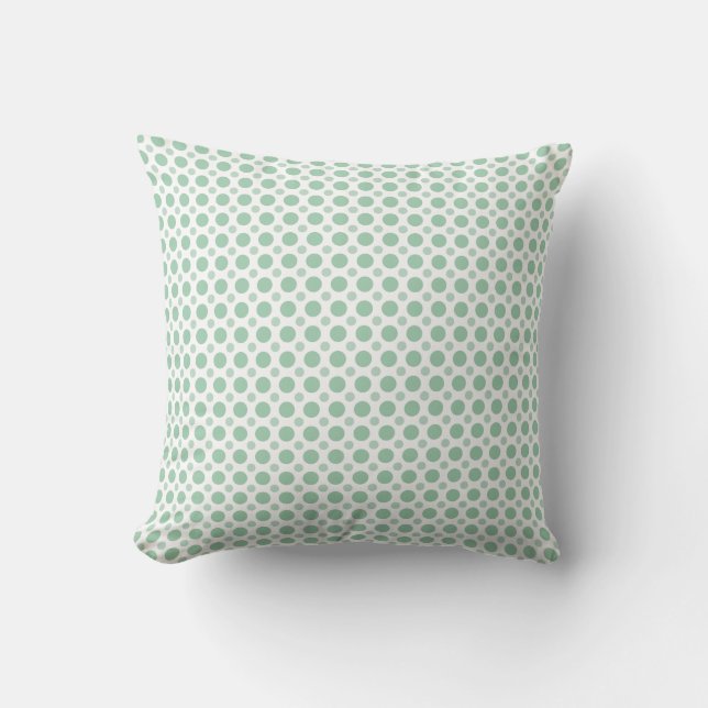 Coussin Côte Turquoise de Pointe Polka vert clair (Recto)
