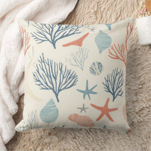 Coussin Côtière rustique - Coquillages, Starfish, Reef (35