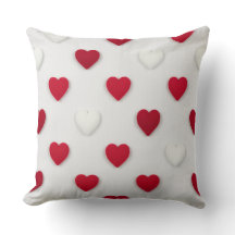 Coton à motif de cœur rouge et blanc classique