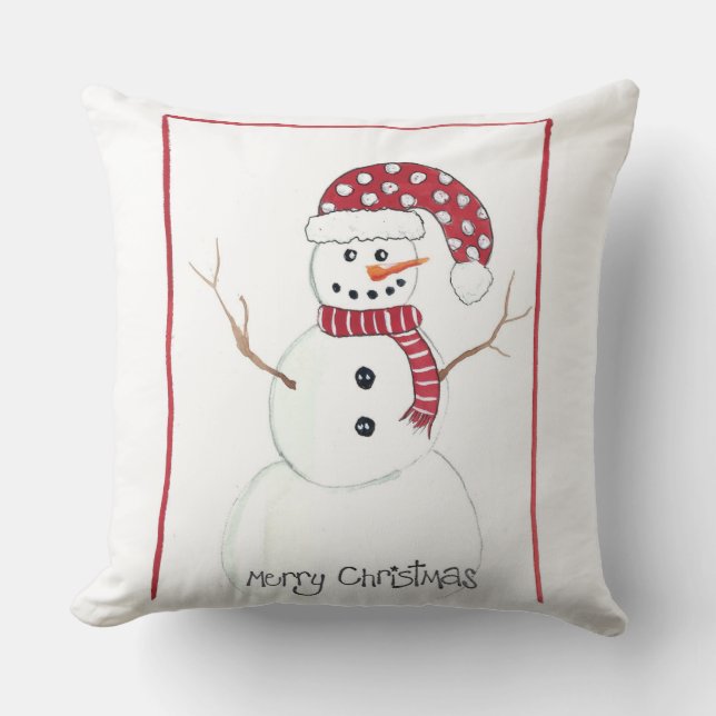 Coussin Coton de Noël Snowman Écouteur (Recto)
