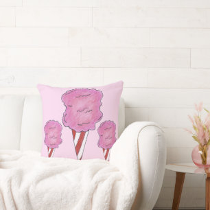 Coussin Coton rose Carnaval Bonbons Floss Spun Sucre Footy
