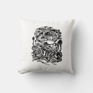 Coussin Cottagecore Aesthetic Frog Mushroom Goblincore Art