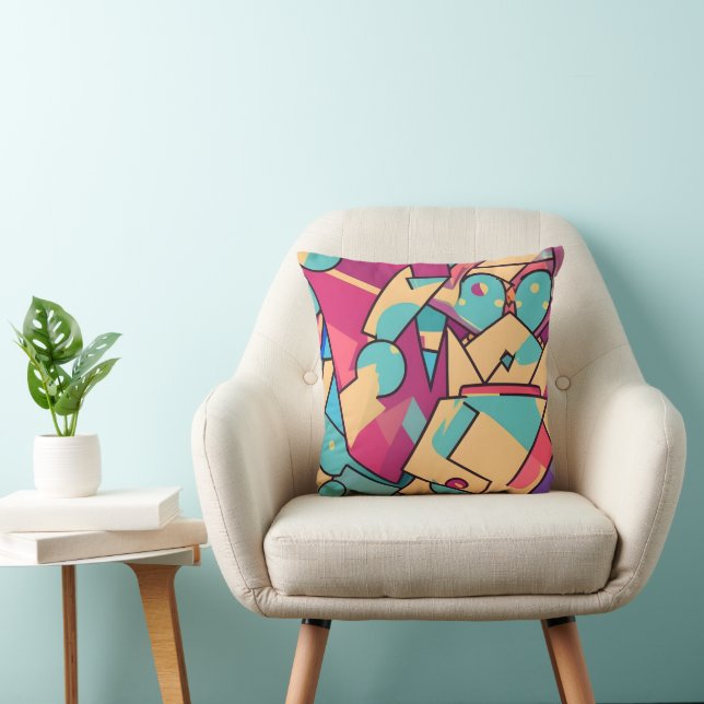 Coussin Cotton Candy Art Abstrait (Chaise)