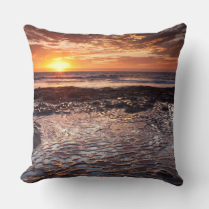 Coussin Coucher de soleil à la plage, Californie