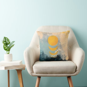 Coussin Coucher de soleil abstrait – Calme doré sur les ho