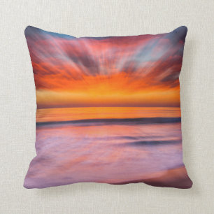 Coussin Coucher de soleil abstrait sur la plage de Tamarac