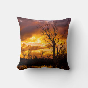 Coussin Coucher de soleil au bord du lac