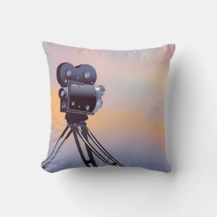 Coussin Coucher de soleil de la caméra vidéo vintage