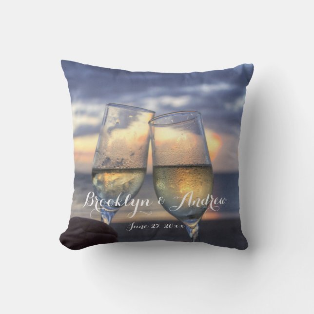 Coussin Coucher De Soleil Monographique Sur La Plage Couss (Recto)