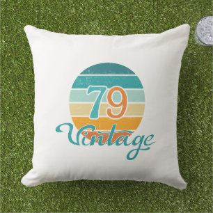 Coussin Coucher de soleil Rétro 79 Vintage en détresse