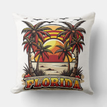 Coucher de soleil rétro de Floride avec palmiers