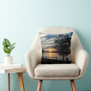 Coussin Coucher de soleil, rivière Delaware,