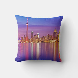 Coussin Coucher de soleil sur la ligne d'horizon de Toront