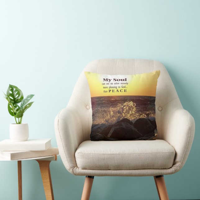Coussin Coucher De Soleil Sur Les Rochers De Plage Avec Ci (Chaise)