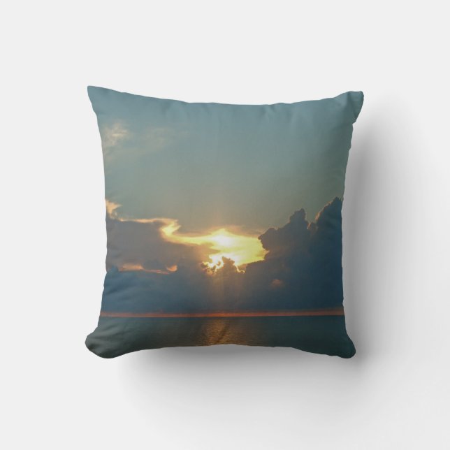 Coussin Coucher de soleil sur l'océan Pacifique Photo Coas (Recto)