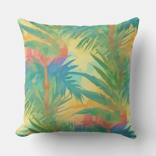 Coussin Coucher de soleil tropical chaud (Recto)