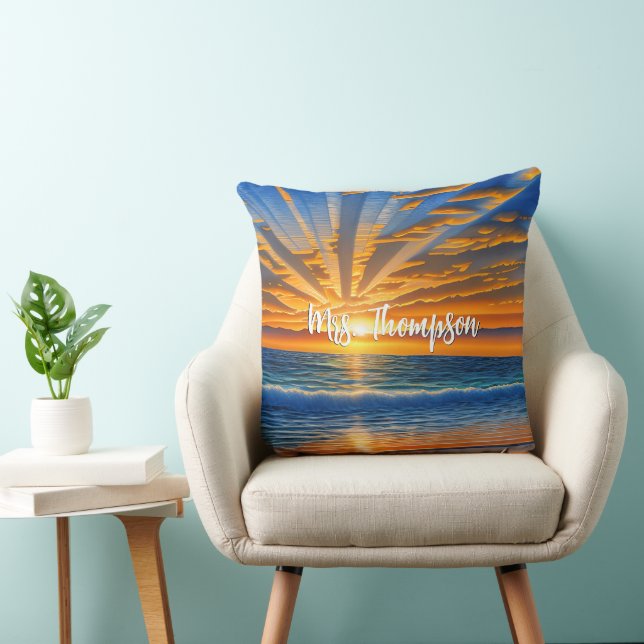 Coussin Coucher de soleil tropical clair (Chaise)