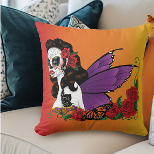 Coussin Coucher de soleil velu sucre