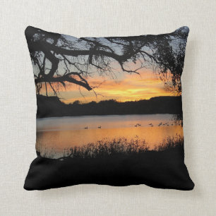 Coussin Coucher du soleil du Kansas au parc d'état de