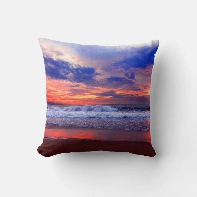 Coussin Coucher du soleil tropical d'océan (Recto)