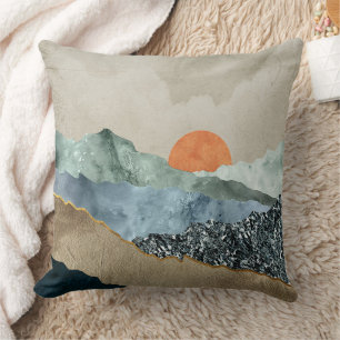 Coussin Couches de montagne texturées avec rayonnement de 