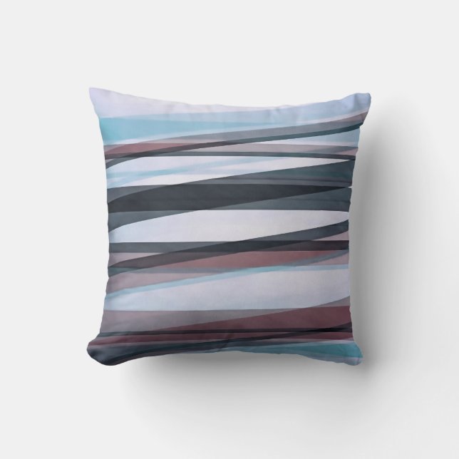 Coussin Couches semi-transparentes en Bourgogne bleue pâle (Recto)