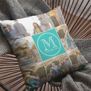 Coussin Couleur Arrière - plan modifiable Monogramme perso