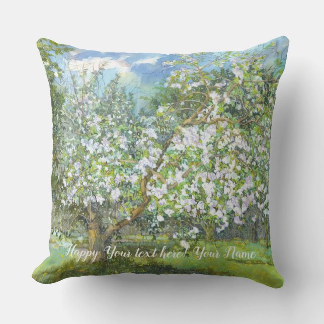 Coussin Couleur d'aquarelle fleurie (Recto)