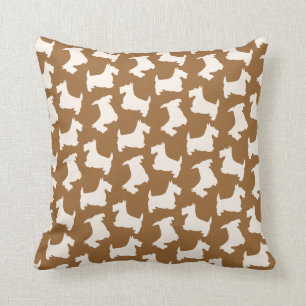 Coussin Couleur de coutume de motif de chien de Scottie de