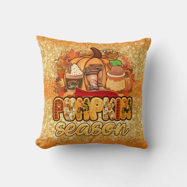 Coussin Couleur de la Personnaliser d'automne de la saison (Recto)