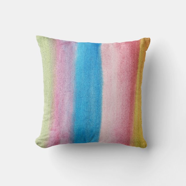 Coussin couleur de l'eau peinte abstraite (Recto)