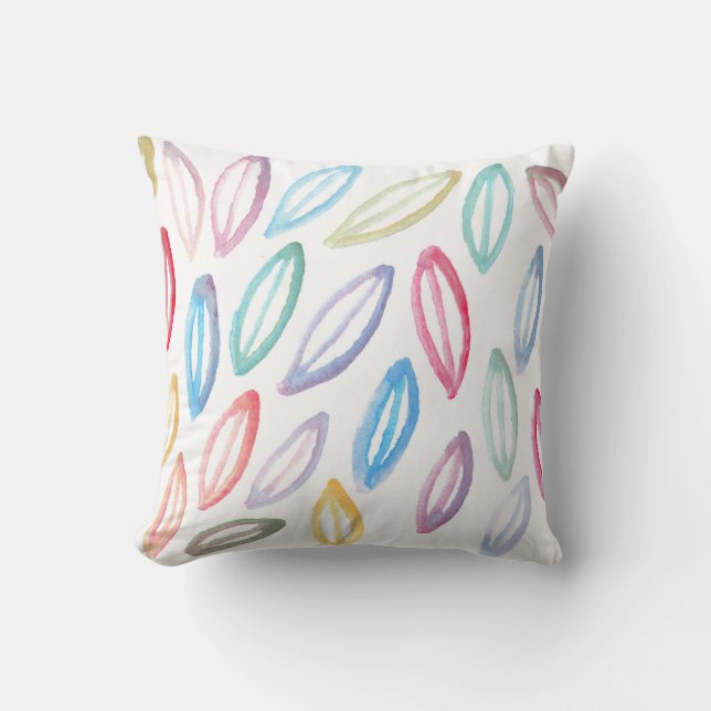 Coussin couleur de l'eau peinte abstraite (Recto)