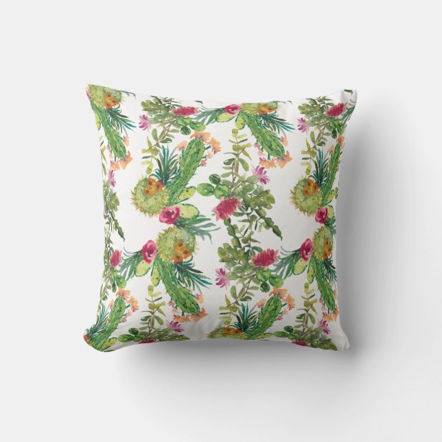 Coussin Couleur de l'oreiller à lancer de cactus (Recto)
