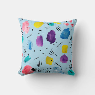 Coussin Couleur d'eau Abstraite formes géométriques avec s