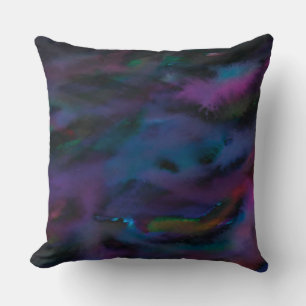Coussin Couleur d'eau abstraite fumé