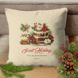 Coussin Couleur d'eau Feuille personnalisée Vintage Noël