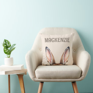 Coussin Couleur d'eau moderne personnalisée Mignonne Oreil