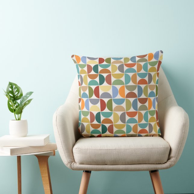Coussin Couleur du Motif des cycles MCM sur la crème (Chaise)