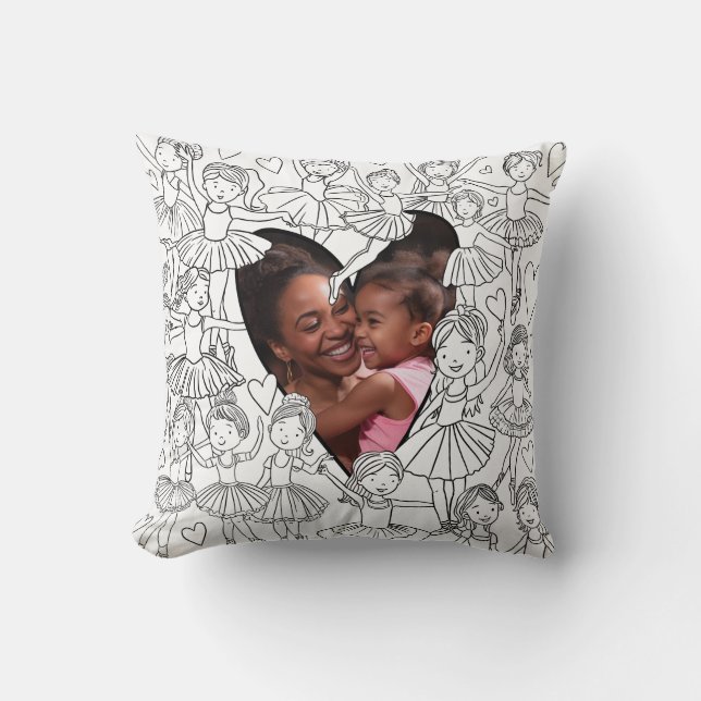 Coussin Couleur en Ballerina Cushion avec photo (Recto)
