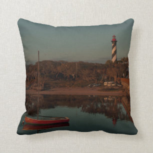Coussin Couleur et monochrome de plage de phare de St