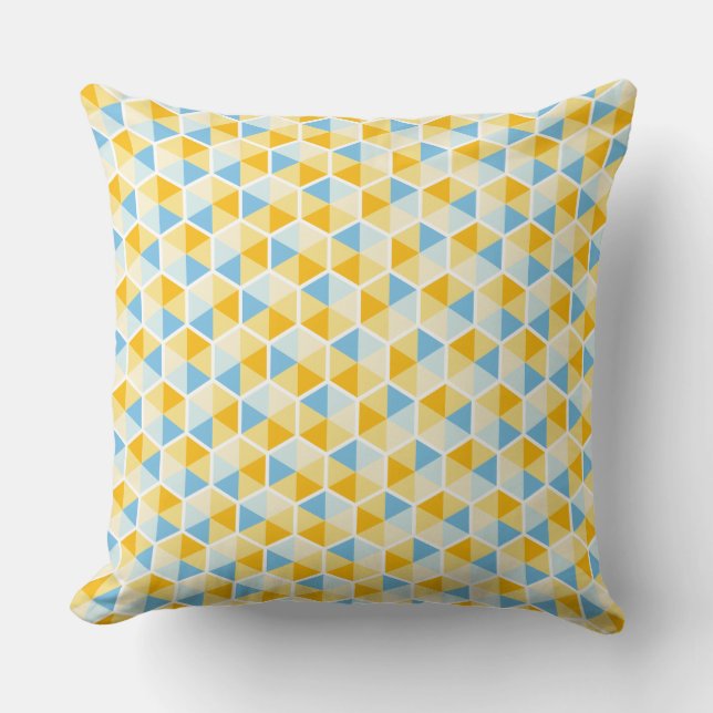 Coussin Couleur Motif d'abeilles géométriques 03 (Recto)